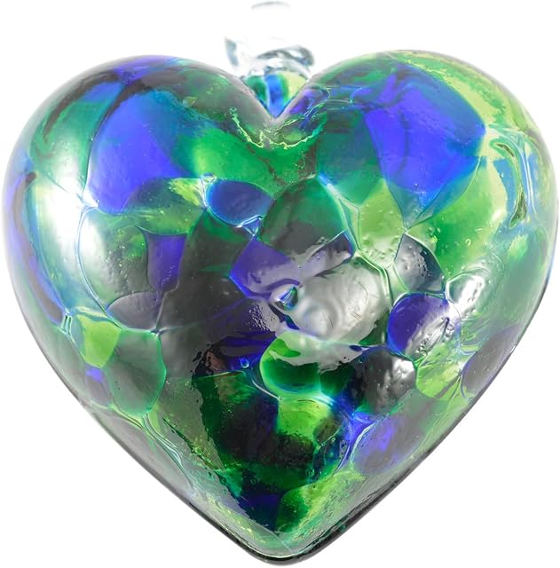 Milford Collection Glass Friendship Heart Small - Sea Green