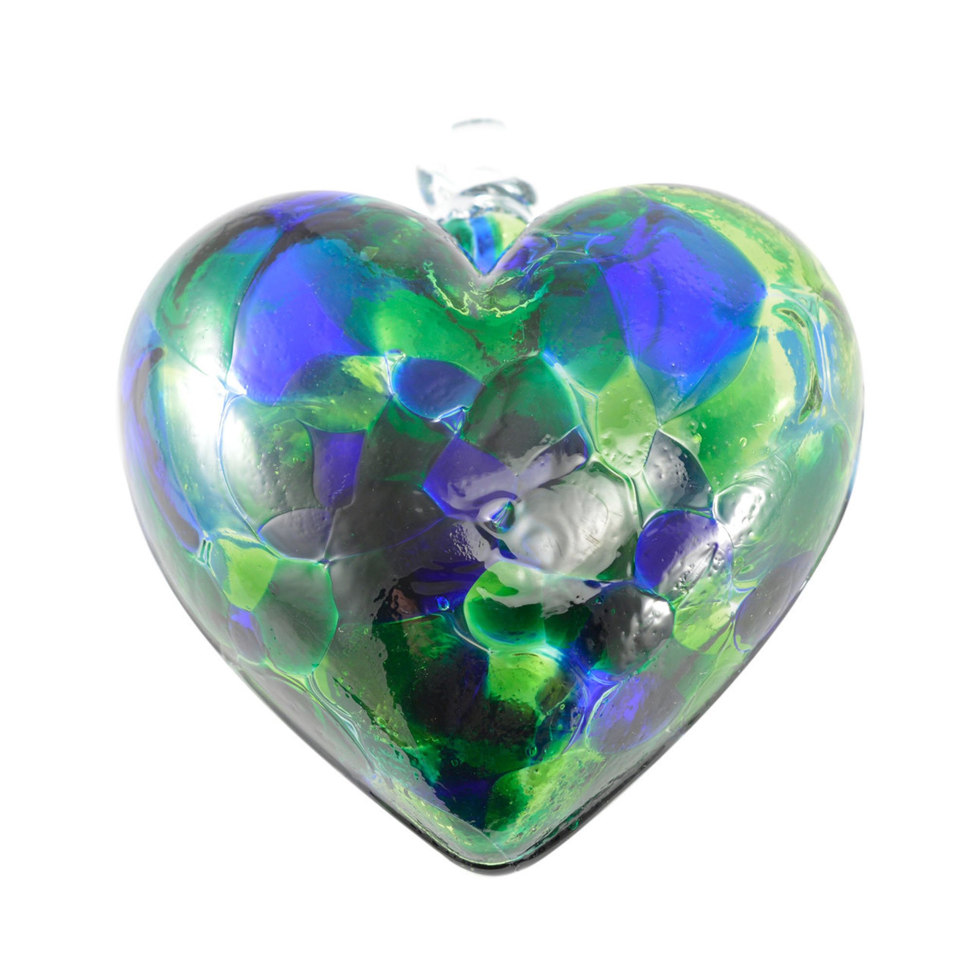 Milford Collection Glass Friendship Heart Small - Sea Green