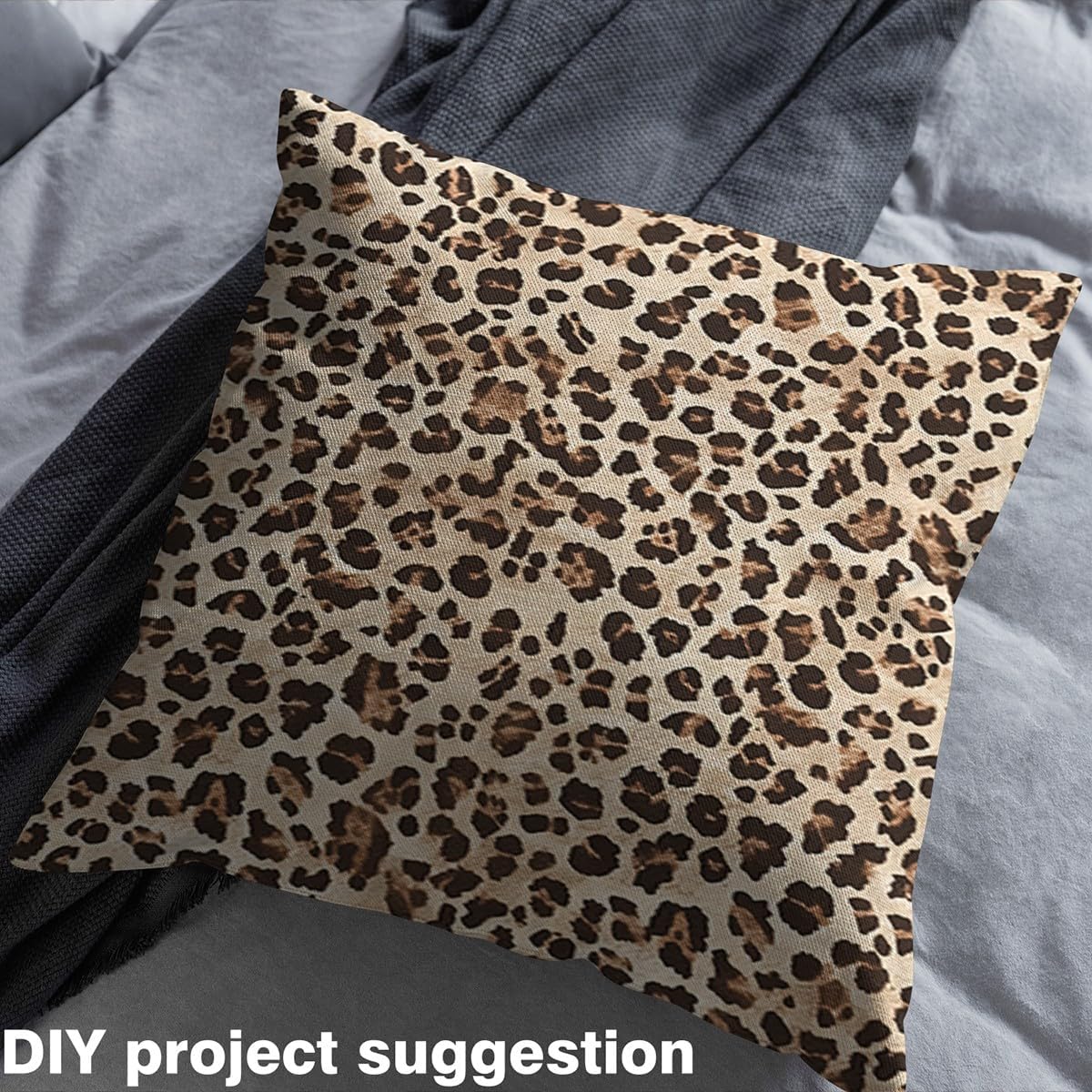 Feelyou Brown Leopard Fabric by The Yard 3 Yards Cheetah Upholstery Fabric for Chairs for Boys Girls Teens Animal Print Decorative Women Men Safari Fabric for Home DIY Projects Soft Flannel