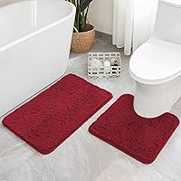 Vista 109 de MIULEE - Juego de 2 tapetes para baño, absorbentes, microfibra esponjosa y gruesa, con reverso antideslizante, lavable a máquina, para baño, ducha