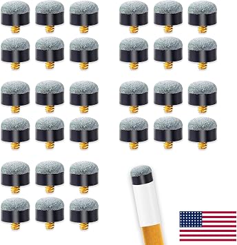 SOLROS 12/13MM Screw-in Pool Cue Tips Replacement Kit for Billiards Stick