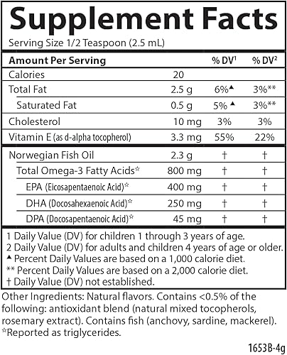 Miniatura 9 de Carlson - Aceite de pescado The Very Finest para niños, 800 mg de omega-3, suplemento de aceite de pescado líquido, aceite de pescado noruego,