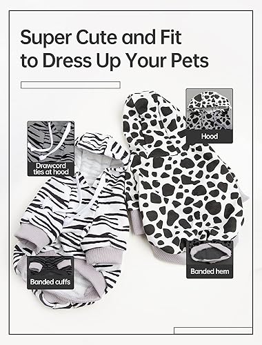 Miniatura 5 de PETWIT - Ropa de algodón con capucha para perros pequeños, para perros pequeños, hembras y niños, sudaderas cálidas con capucha para cachorros,