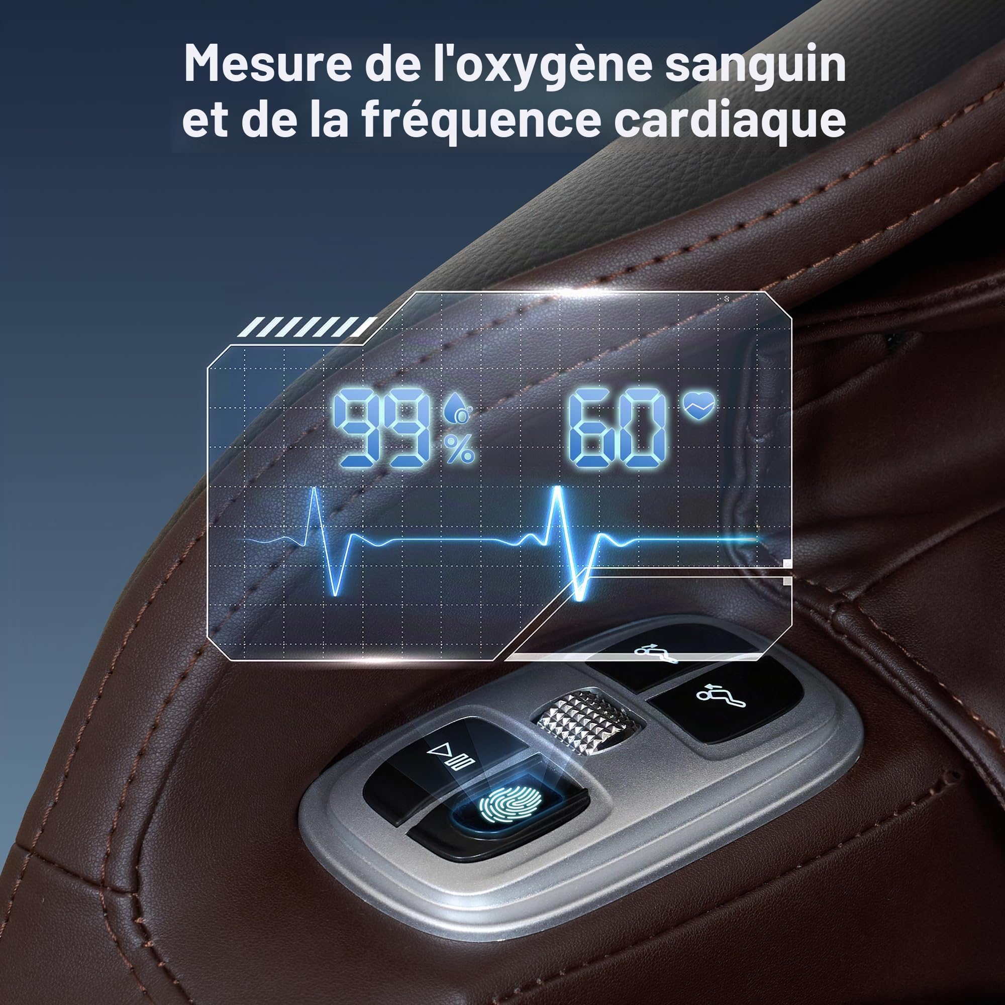 Real Relax Fauteuil de Massage SL-Track Zero Gravity Complet du Corps, Fauteuil de Massage Shiatsu inclinable avec Technologie Heat Body Scan Bluetooth, Favor-06 Marron et Noir
