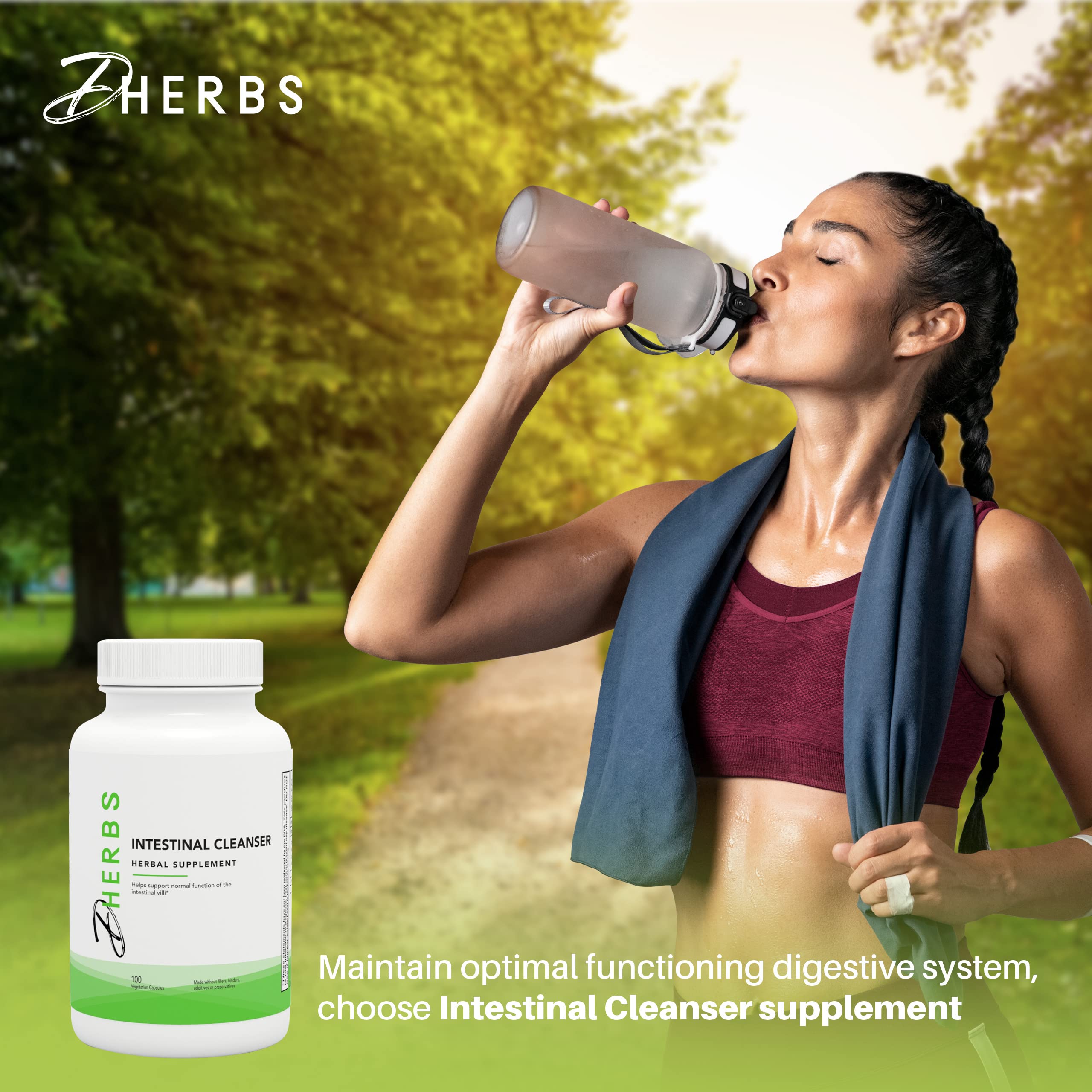 DHerbs Intestinal Cleanser Digestion Supplement, 100 Vegetarian Capsules- Digestive System Cleanse Capsules Made with Pure Herbs - Colon Cleanse Supplement for Overall Gut Wellness — Amazon image 7