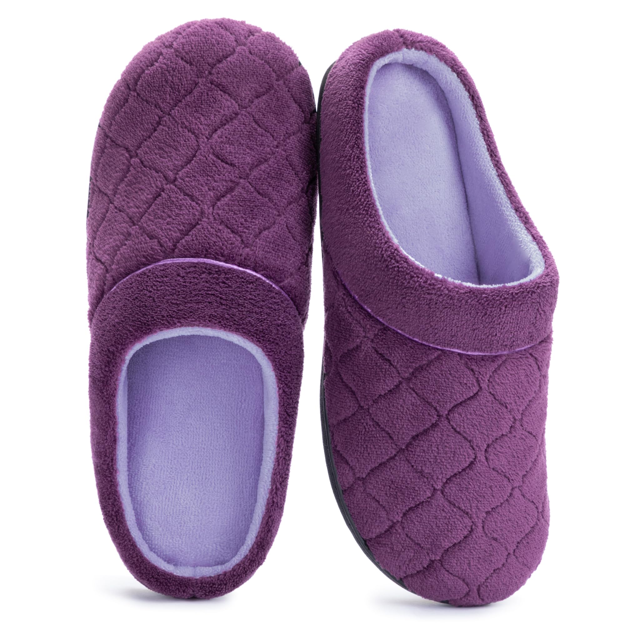 ULTRAIDEAS Women's Indoor Terry Clog Slipper with Memory Foam, Slip-On Ladies Comfy House Shoe with Non-Slip Rubber Sole