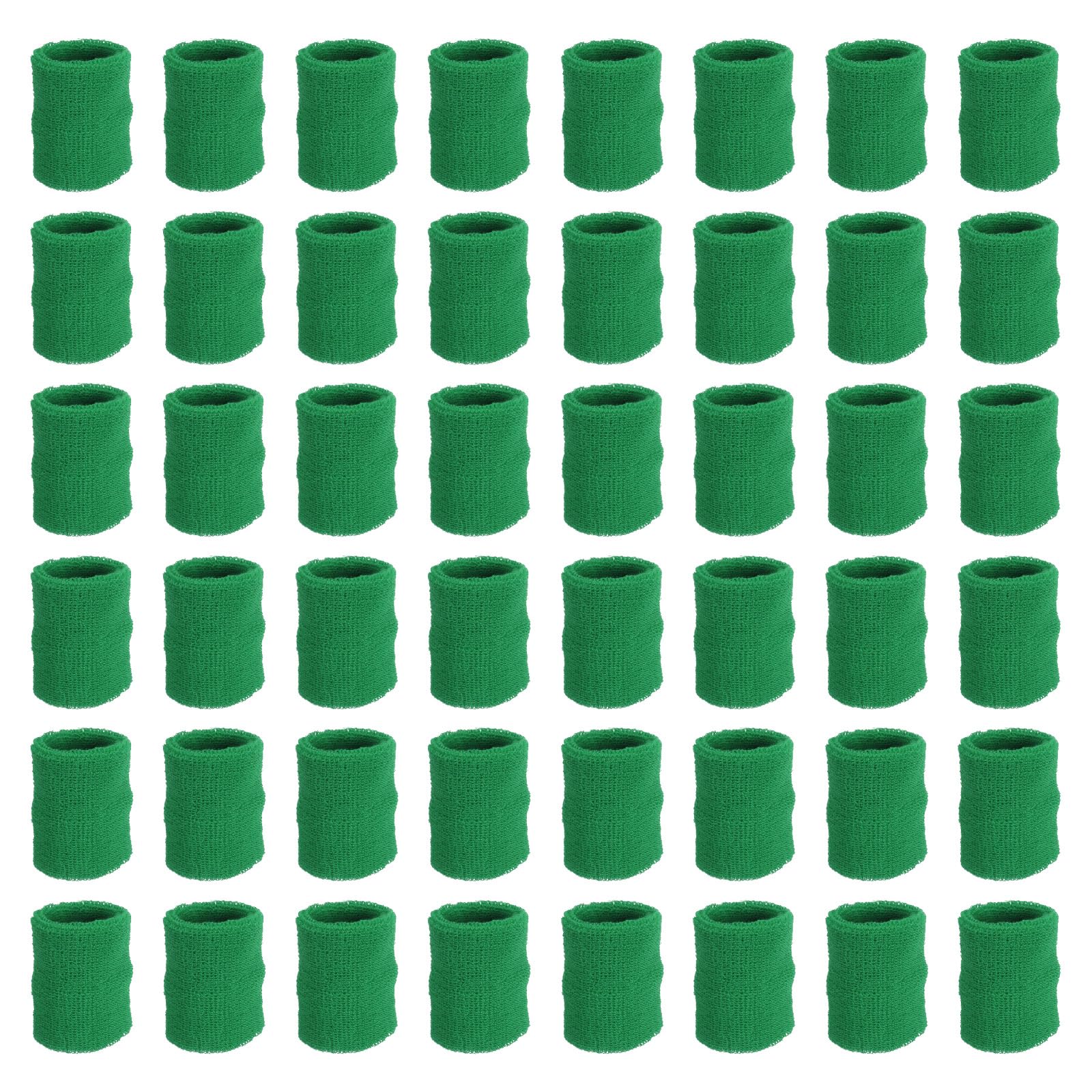 PATIKIL Sports Wristbands, 48 Pack Athletic Cotton Terry Cloth Absorbent Wrist Sweatband for Tennis Basketball Working Out Running, Green