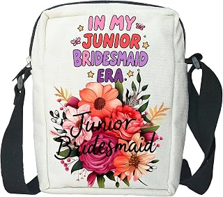 Junior Brides-maid Canvas Crossbody Bag In My Junior Bridesmaid Era Shoulder Bag Bridal Party Bag For Wedding