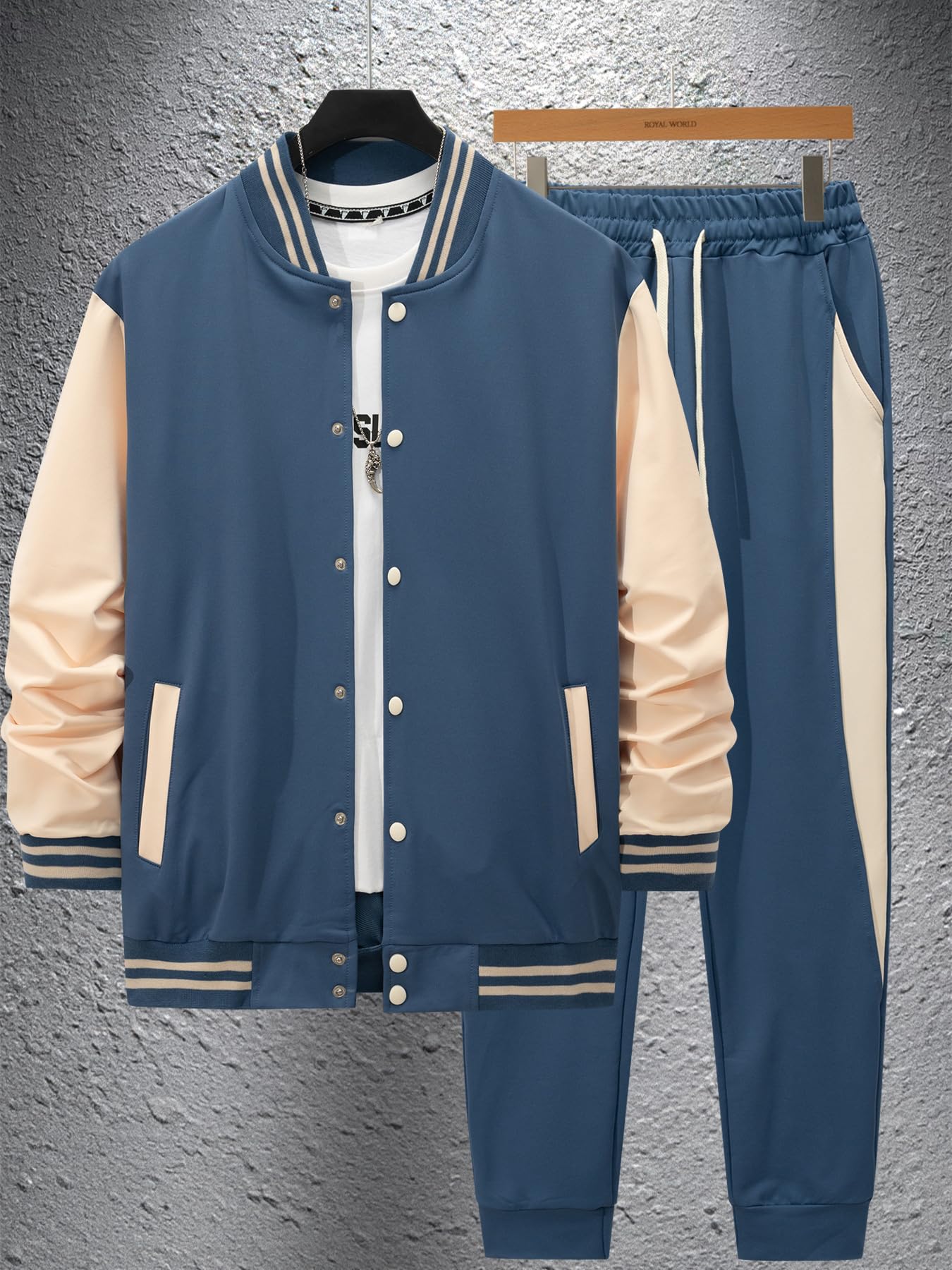 Jogginganzug Herren Set Trainingsanzug Sportanzug Langarm Freizeitanzug Männer Tracksuit für Fußball Gym Fitness Sporthose