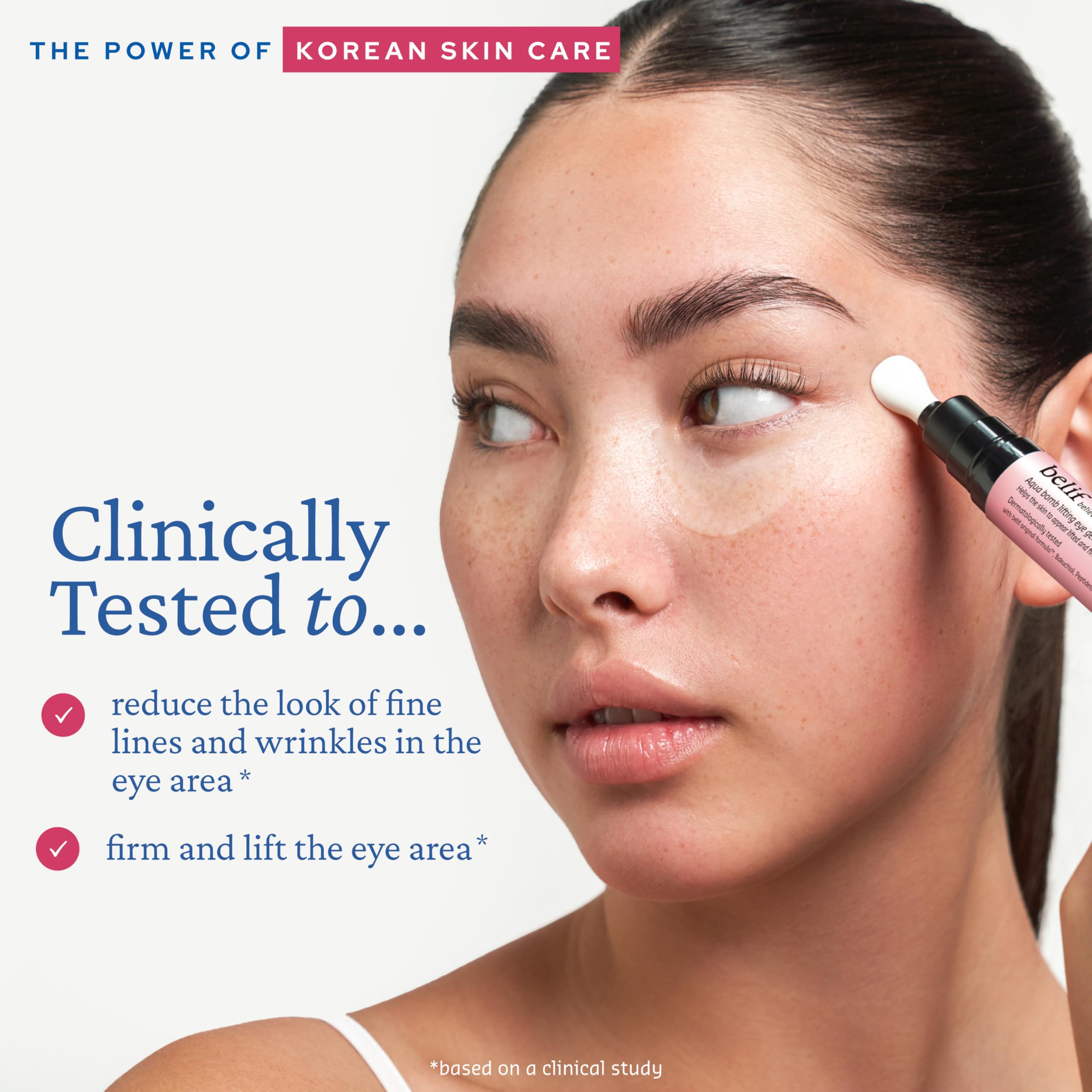 belif Aqua Bomb Cooling Eye Gel - Caffeine & Hyaluronic Acid for Puffiness & Hydration, Niacinamide & Vitamin C for Dark Circles, Adenosine & Collagen for Plumping & Firming, Korean Skin Care