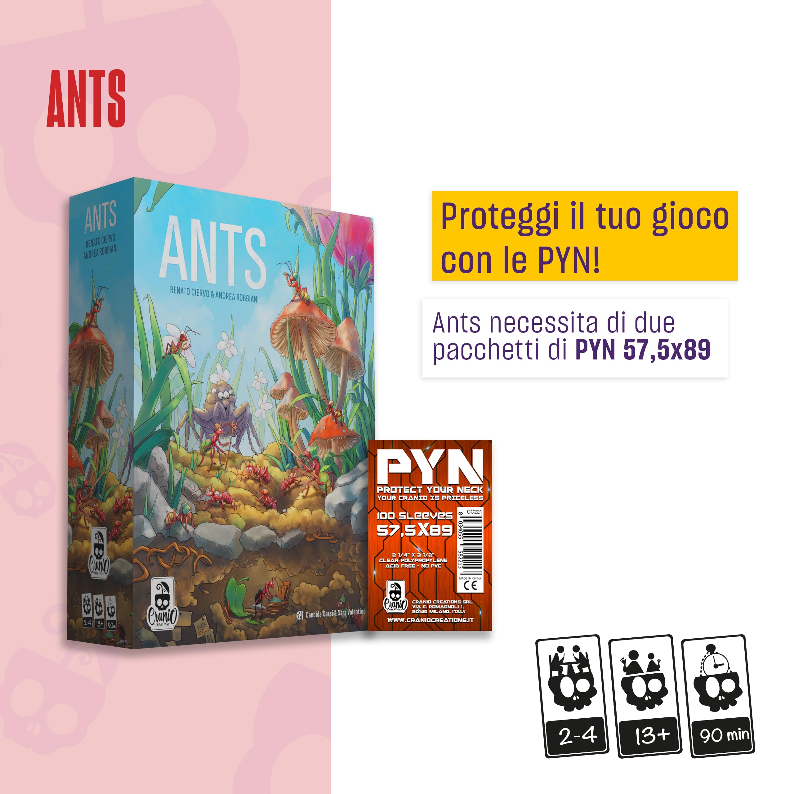 Cranio Creations - Ants - mrówki do podboju ogrodu - 2-4 graczy, 90 min - gra dla ekspertów - wiek 13+ - wydanie włoskojęzyczne