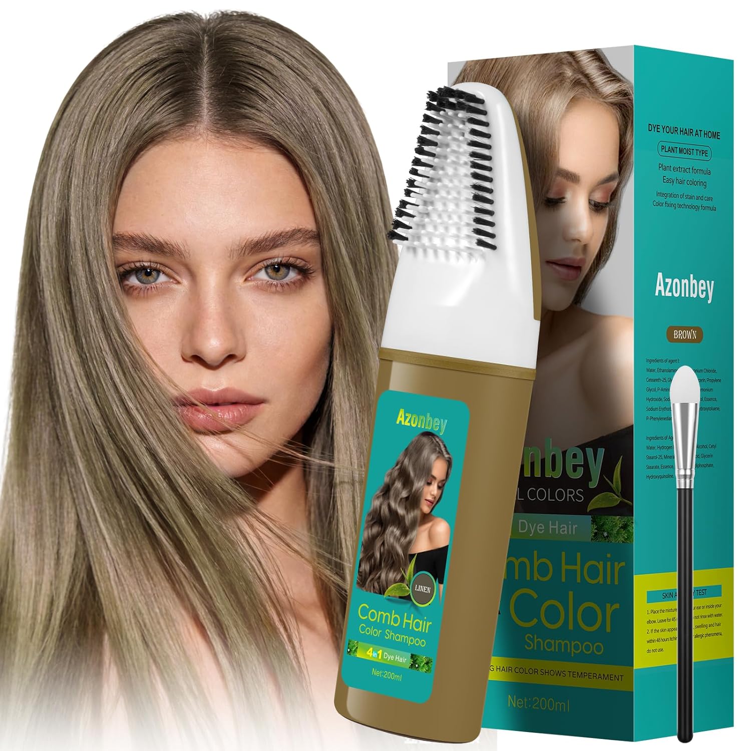 Brown Hair Dye Shampoo - Permanent Gray Coverage