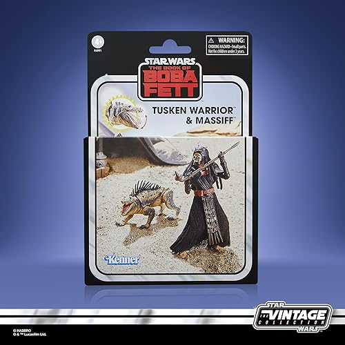 Miniatura 2 de Star Wars The Vintage Collection, Tusken Warrior & Massiff, paquete de 2 figuras de 3.7 in, El libro de Boba Fett