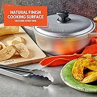 Vista 5 de IMUSA Caldero - Olla con tapa de aluminio de 2 cuartos de galón, aluminio fundido, perfecta para servir grupos pequeños, asas remachadas, fabricada