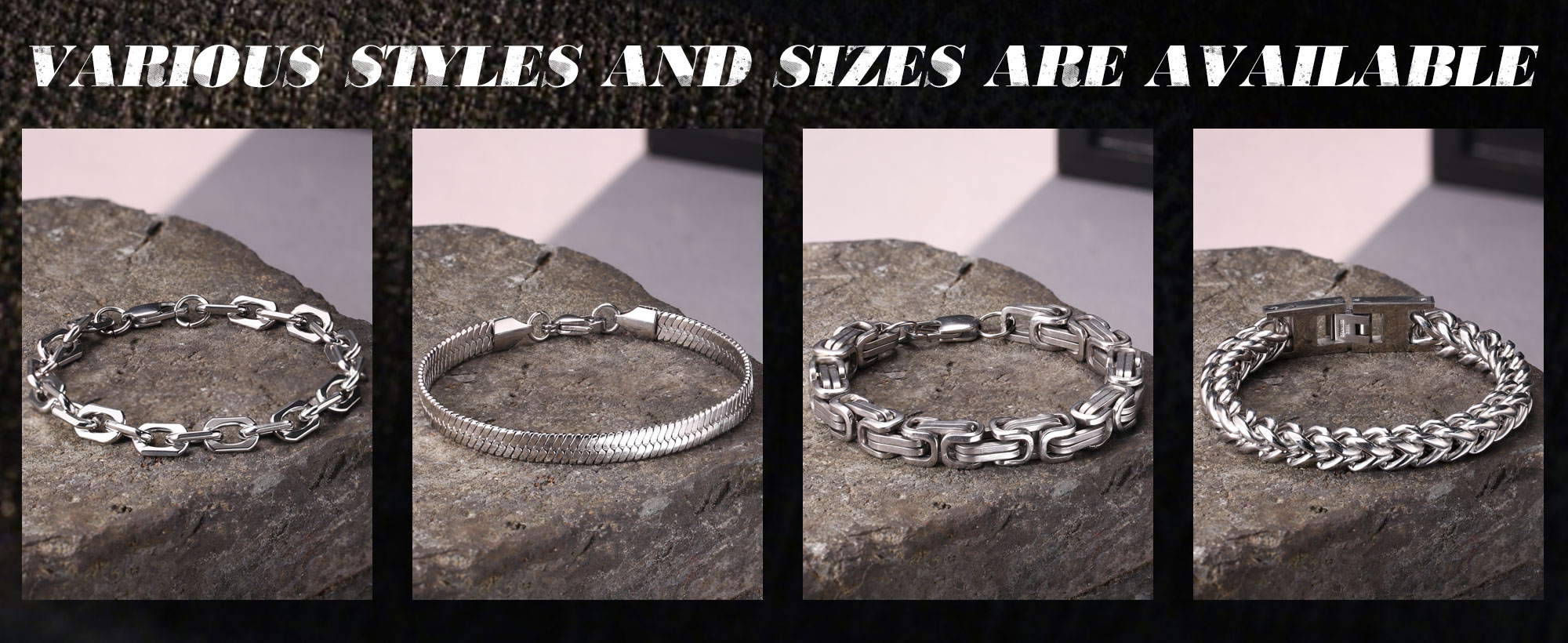 Pulsera de Plata para Hombre YADOCA Cadena Figaro Acero miniatura 7