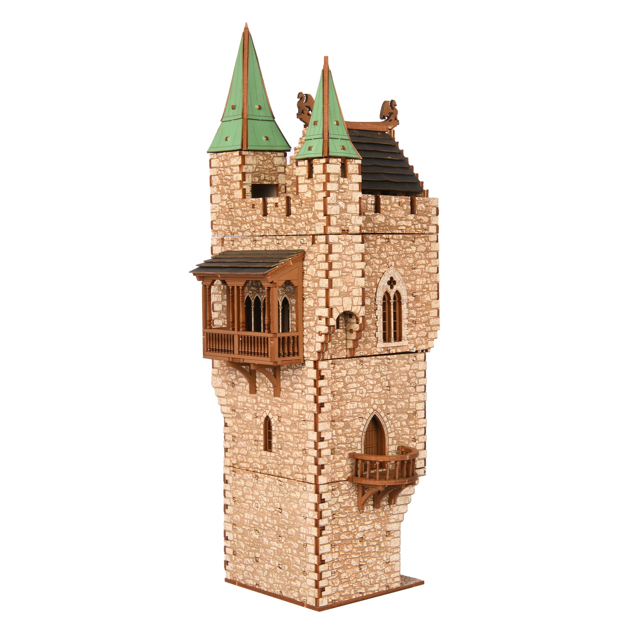 The Great Tower P- Medieval Castle - DIY Wooden Building Kit Crafts for Adults, Puzzle Wood Model Kit - Laser Cut Wooden Puzzle Architecture & Engineering Assembly Set - Hobby building kit - Realistic