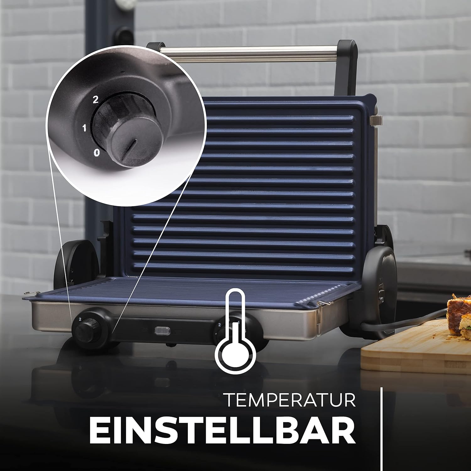 Temperature control dial on the MasterPro Foodies Contact Grill