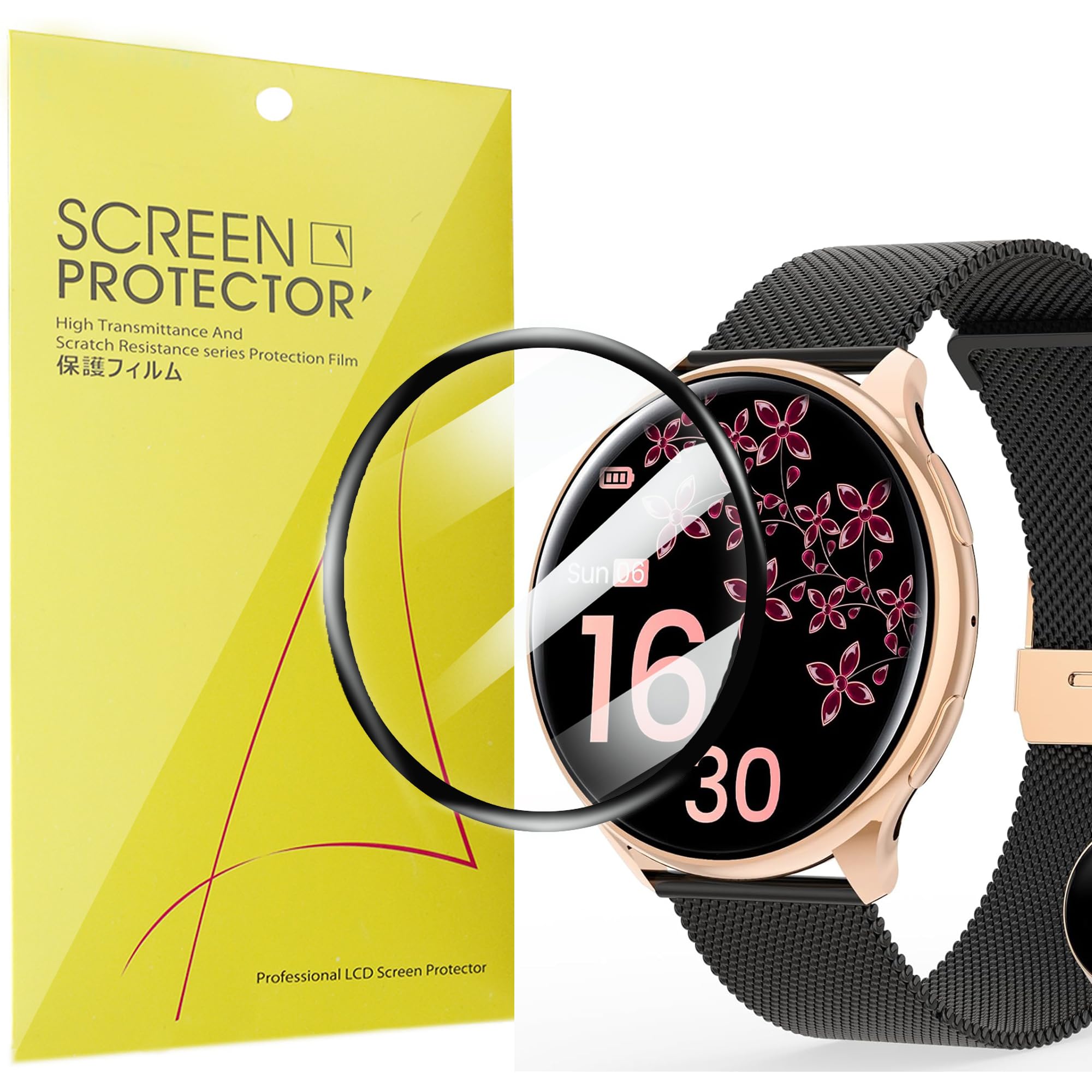 Lamshaw Compatible for RifePhi Smart Watches Screen Protector, [3 Pack] 3D Full Coverage PET Soft Screen Protector Film Compatible for RifePhi A51