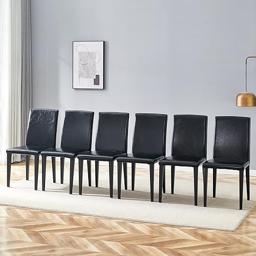 Miniatura 26 de Juego de 4 sillas de comedor blancas, piel sintética con patas de metal cromadas, juego de 4 sillas de cocina sin brazos, carga máxima de 300