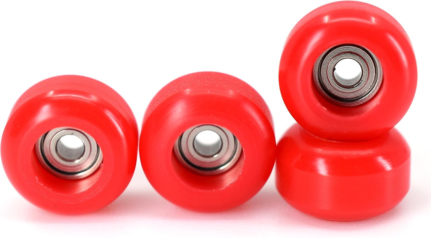 CNC Polyurethane Fingerboard Bearing Wheels, Red Set of 4 Wheels