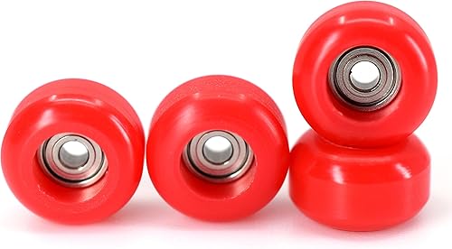 Ruedas de rodamiento de diapasón de poliuretano CNC, color rojo - Juego de 4 ruedas - Material duradero con un durómetro duro - Teak Tuning