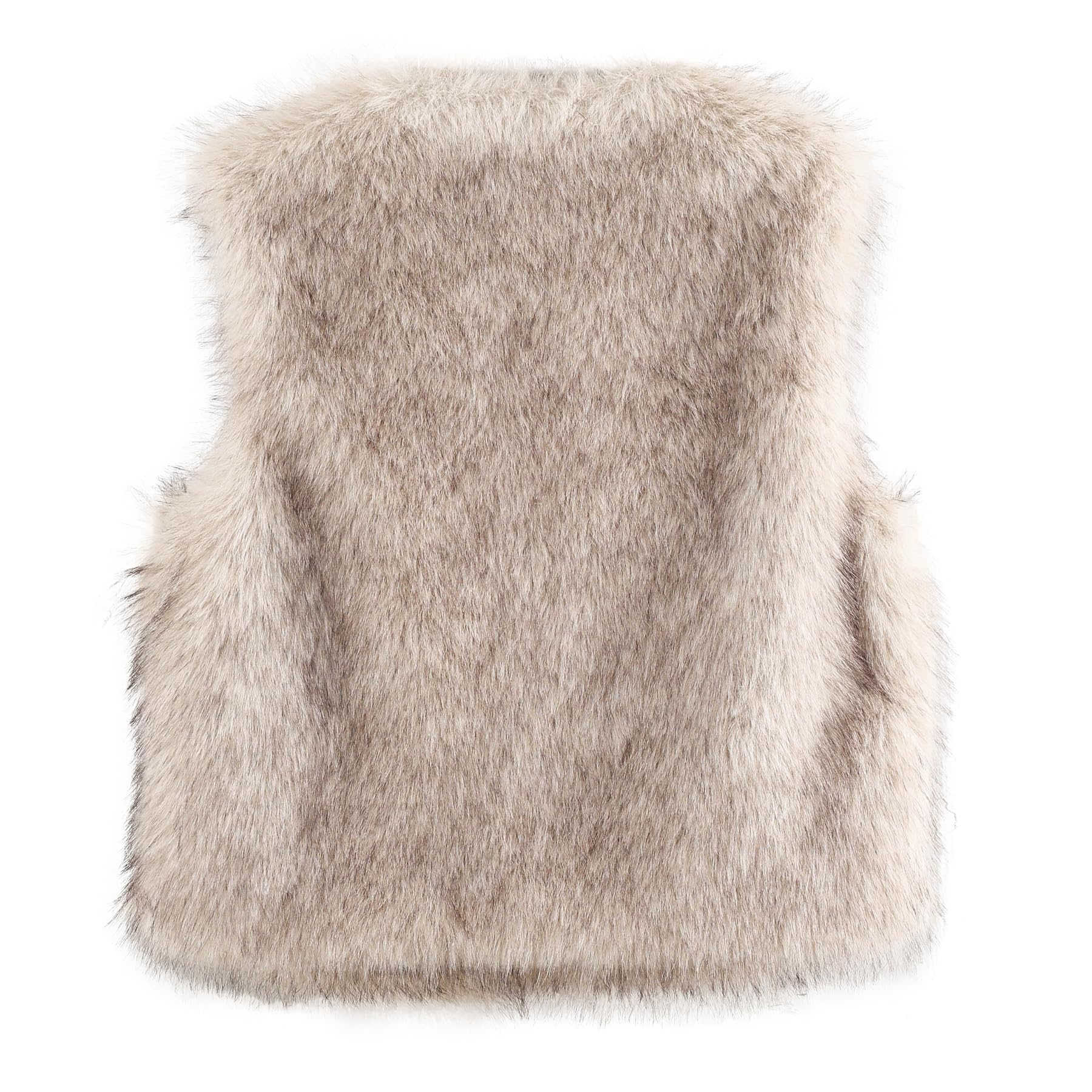 Amazhiyu Gilet in pelliccia sintetica da donna, per autunno e inverno, senza maniche, in pelliccia sintetica