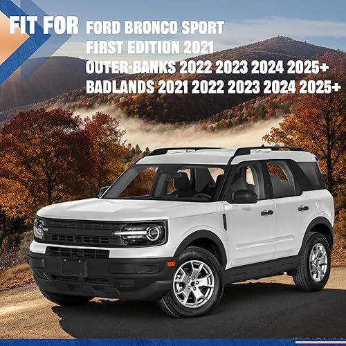 Miniatura 2 de Barras transversales de 265 libras para Ford Bronco Sport First Edition 2021 y Outer-Banks 2022 2023 2024 2025 y Badlands 2021 2022 2023 2024 2025 -