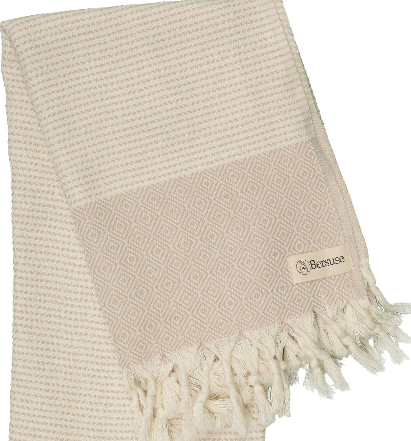 Bersuse 100% Baumwolle - Hierapolis XXL Strandtuch Sofa-Überwurf - Beige