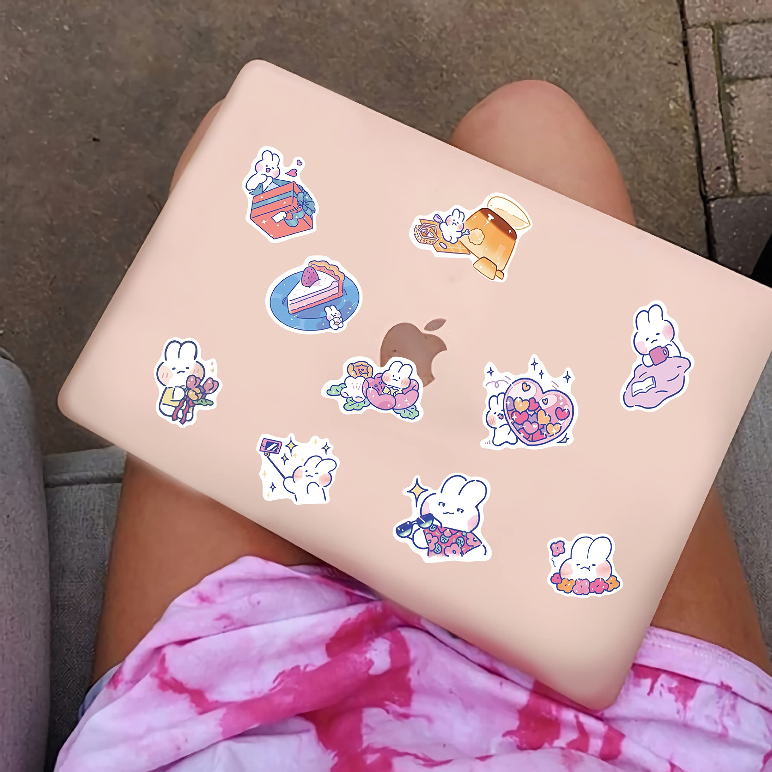 Pegatinas De Conejo Kawaii Para Ordenador Portátil Calcoman