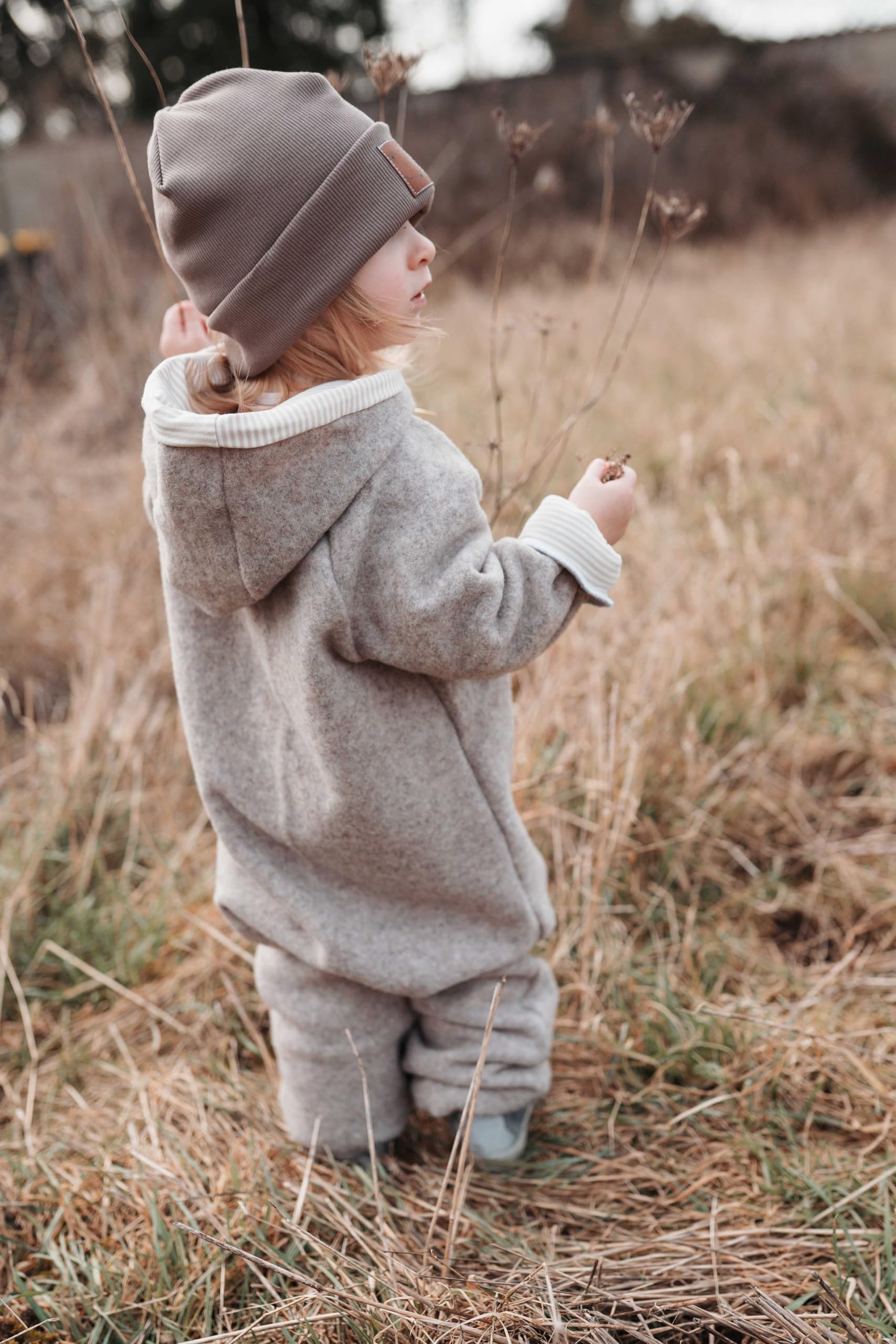 Fuchs & Kiwi Walkoverall Baby – Natur Schurwolle & Jersey Futter – Öko-Tex, Hautfreundlich – Handmade in Berlin – Wollwalk Overall Baby & Kleinkind Unisex – Winter & Herbst
