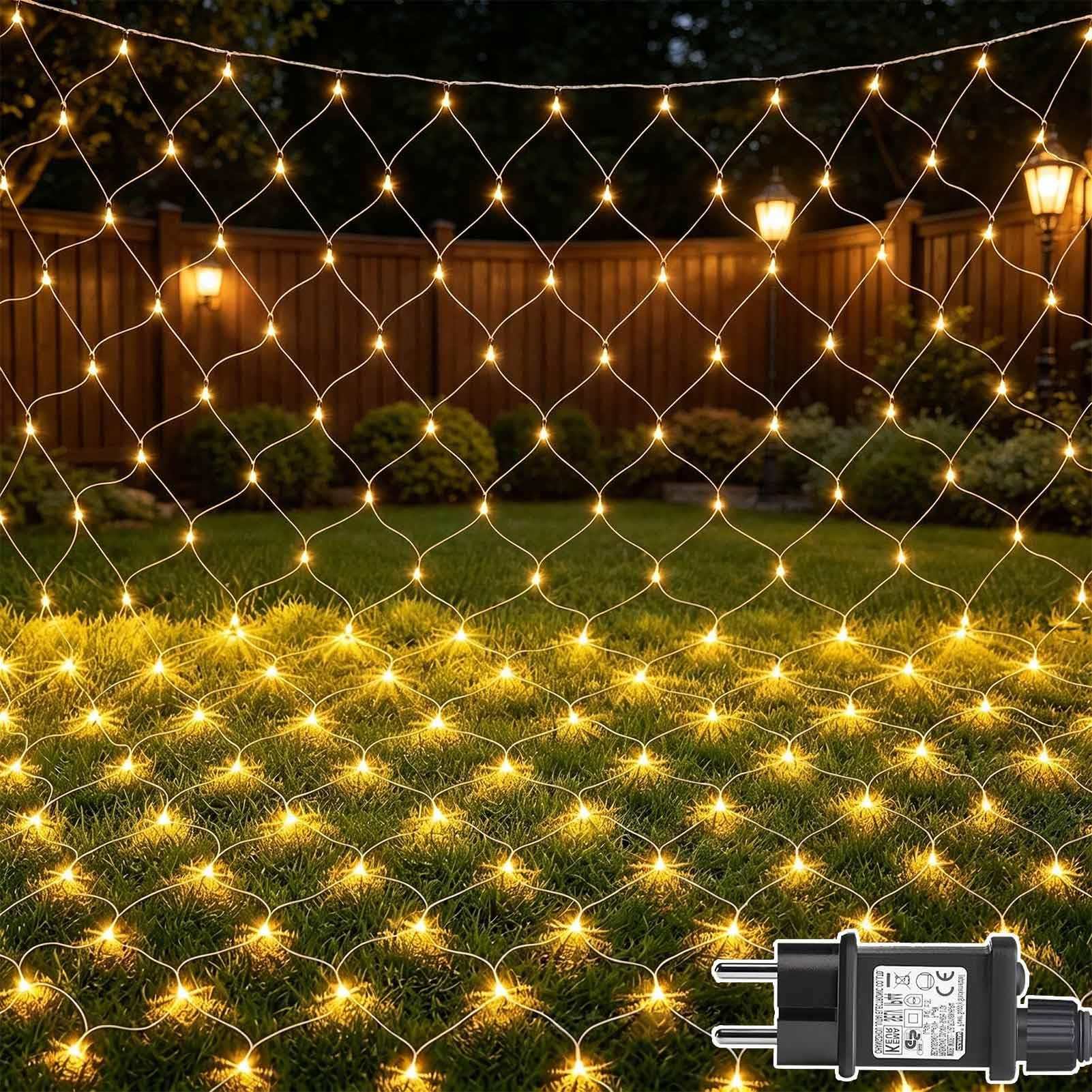 Cozymeow 2 Pièces Filet Lumineux Extérieur 3x2M 200 LED Guirlande Lumineuse | 8 Modes, Prise, Minuterie, Étanche, Noël Lumiere Exterieur Terrasse Jardin Balcon Décoration Mariage Buisson, Blanc Chaud