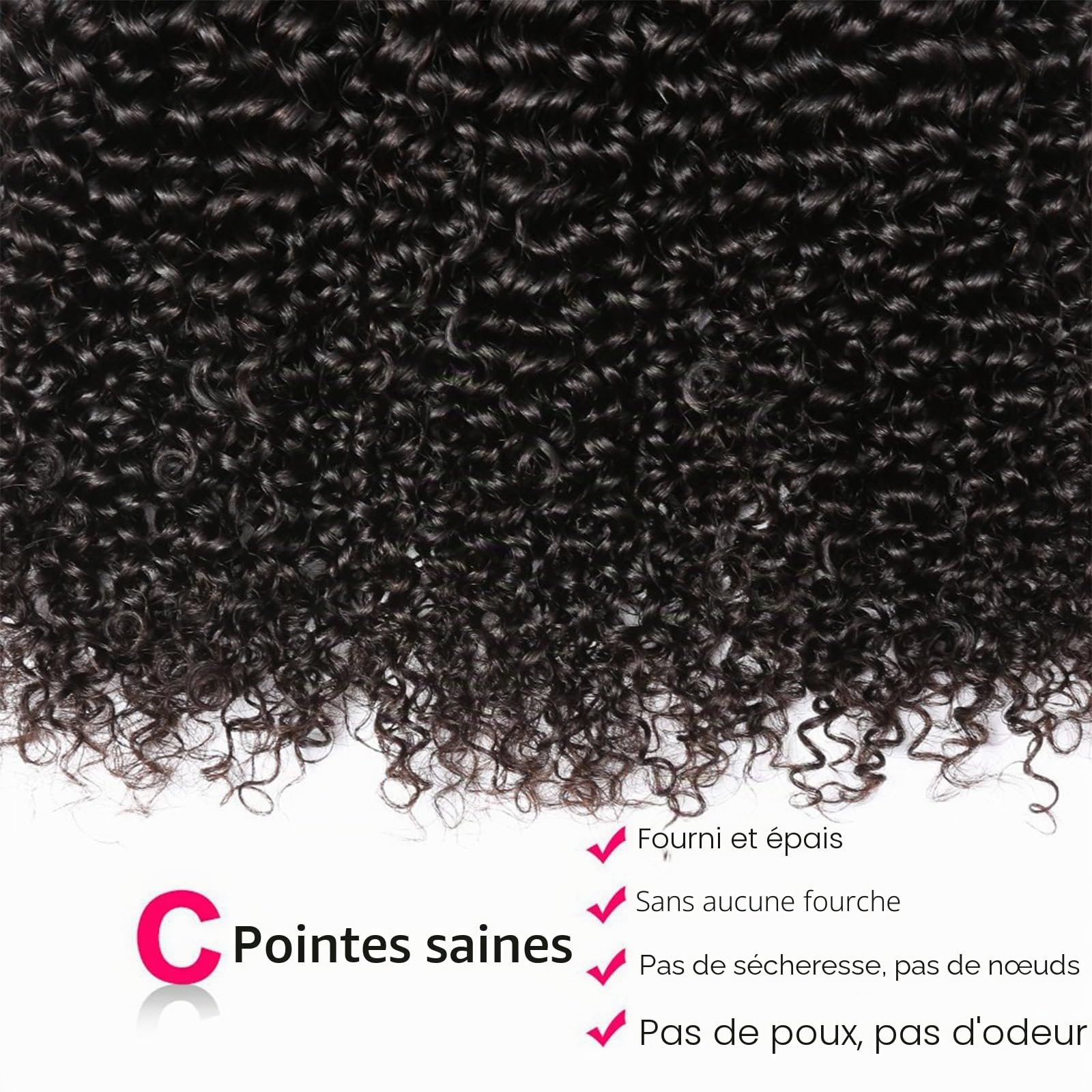 Human Brazilian Curly Hair Bundles Kinky Curly Brésilien Virgin Human Hair 80 Gram/Bundle (20 20 20, Natural Color)