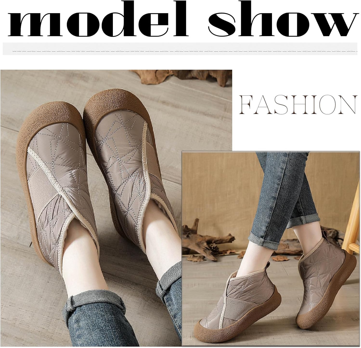 Women's Waterproof Platform Snow Ankle Boots Warm Fur Lined Casual Comfortable Round Toe Anti-slip Soft bottom Cotton Booties Winter Lightweight Walking Boots