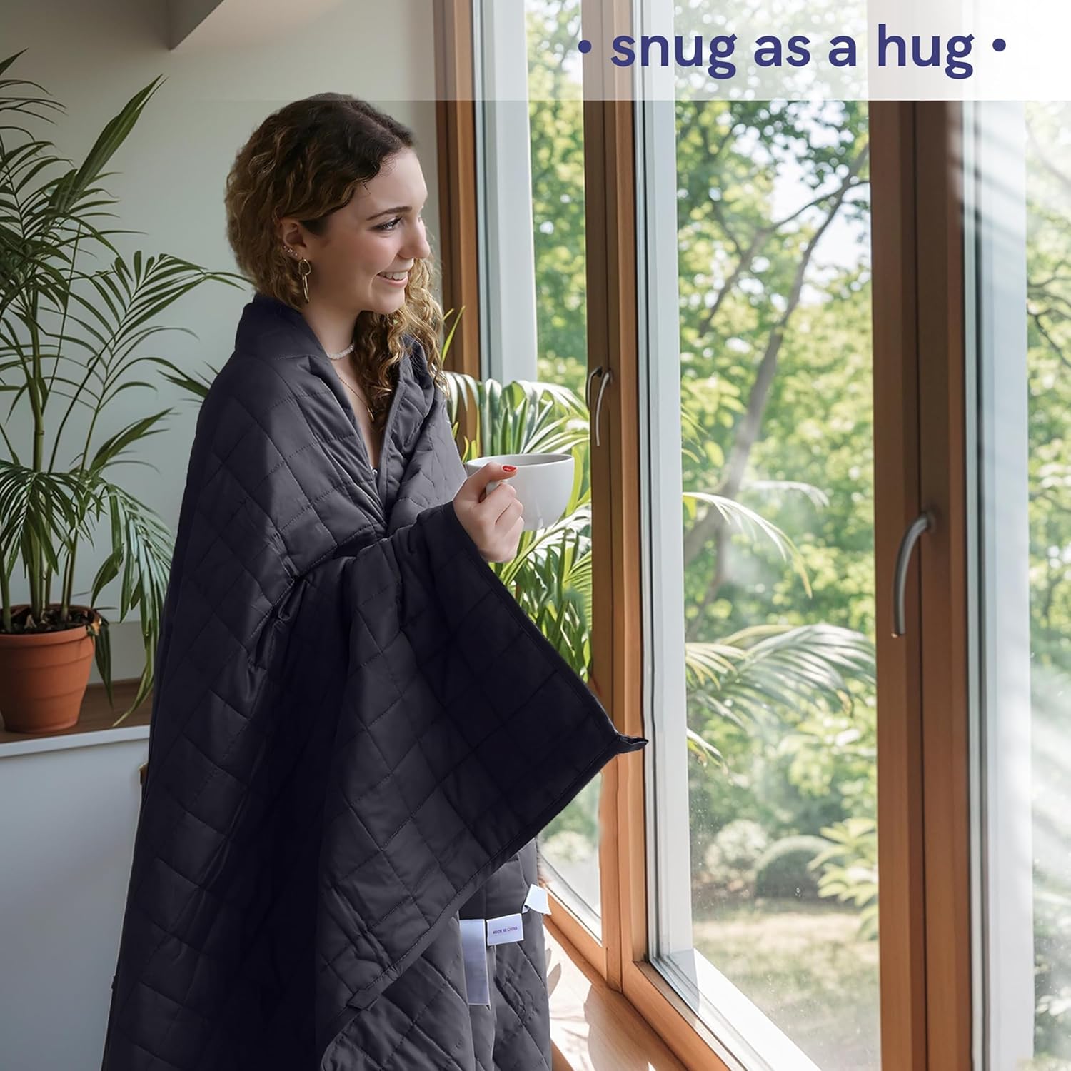 YnM 12lbs Weighted Blanket for Adults, Heavy Bed Throw Blanket with Cooling Glass Beads for All Season Use, Ideal for One Person of 110lbs (60x80 Inches, Queen Bed, Dark Grey)