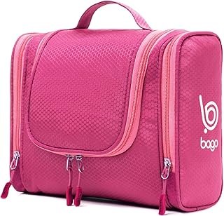 Travel Hanging Toiletry Wash Bag Makeup Cosmetic Organizer - Large Waterproof Hanging Toiletry Bags for Women and Men - Travel Essentials Accessories Hanging Travel Wash Bag (Pink)