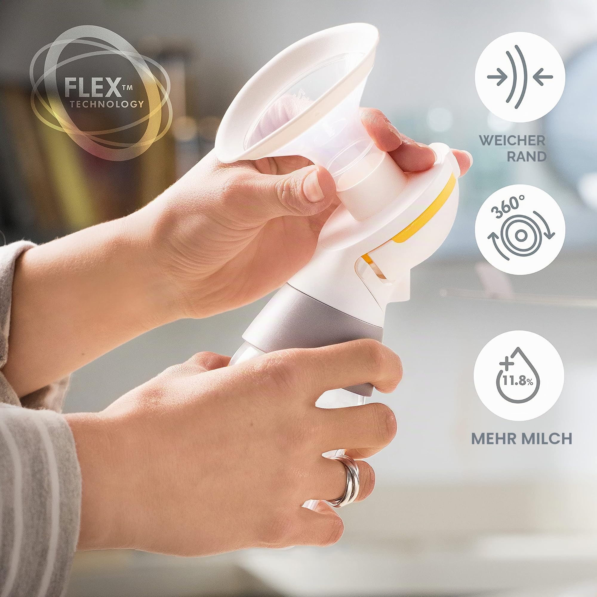 Medela Solo-Milchpumpe, elektrisch, einfach, leise, wiederaufladbar über USB, mit PersonalFit Flex und 2-Phasen Expression Technologie von Medela