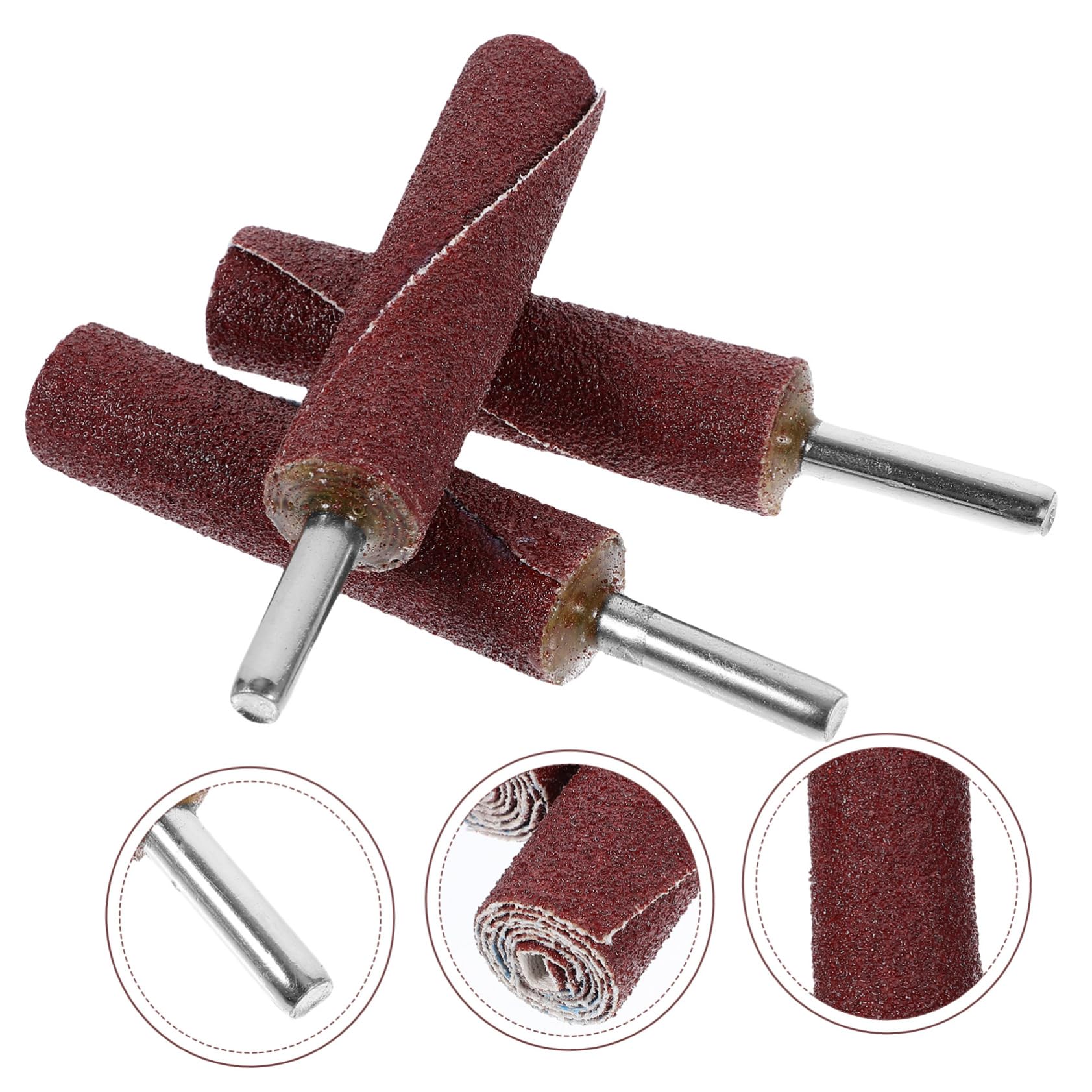 OSALADI 3pezzi Punte Smerigliatrice Cilindriche Manico 6mm in Ferro e Carta Abrasiva, Leggere e Pratiche per Progetti di Bricolage e Lavorazione del Legno