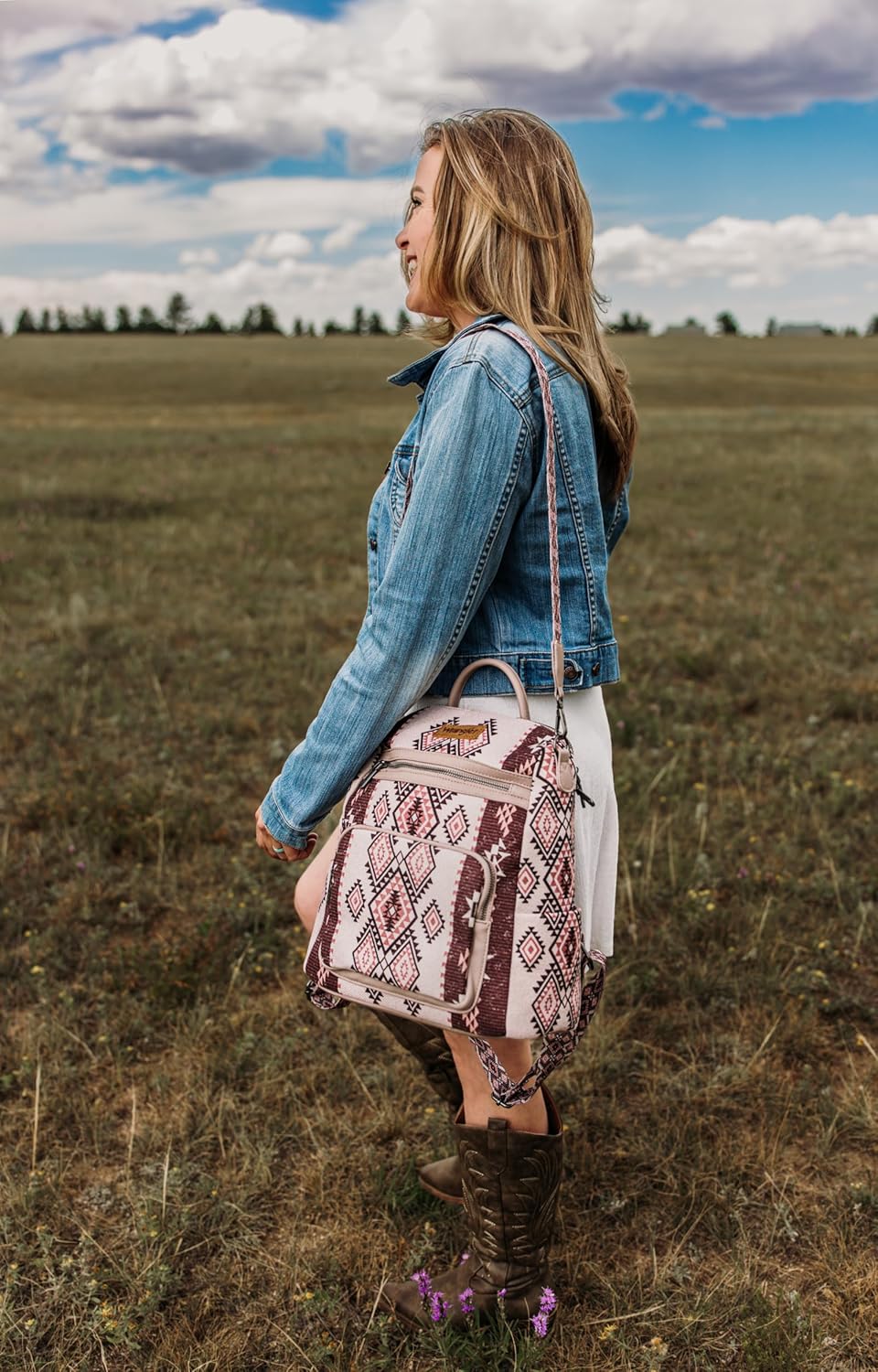 Montana West Wrangler Convertible Backpack Purse for Women Western Aztec Backpack Travel Bags WG213-9110PK