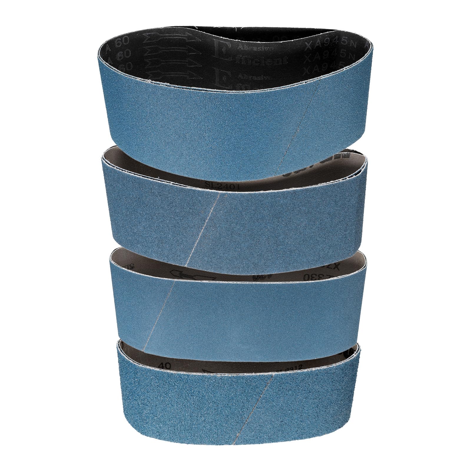 QUARKZMAN 8 Piezas 4 X 24" Bandas De Lijado 2 Piezas Cada Una De Lija De Óxido De Circonio De Grano 40/60/80/120 Para Metal Carpintería Reparación Automotriz