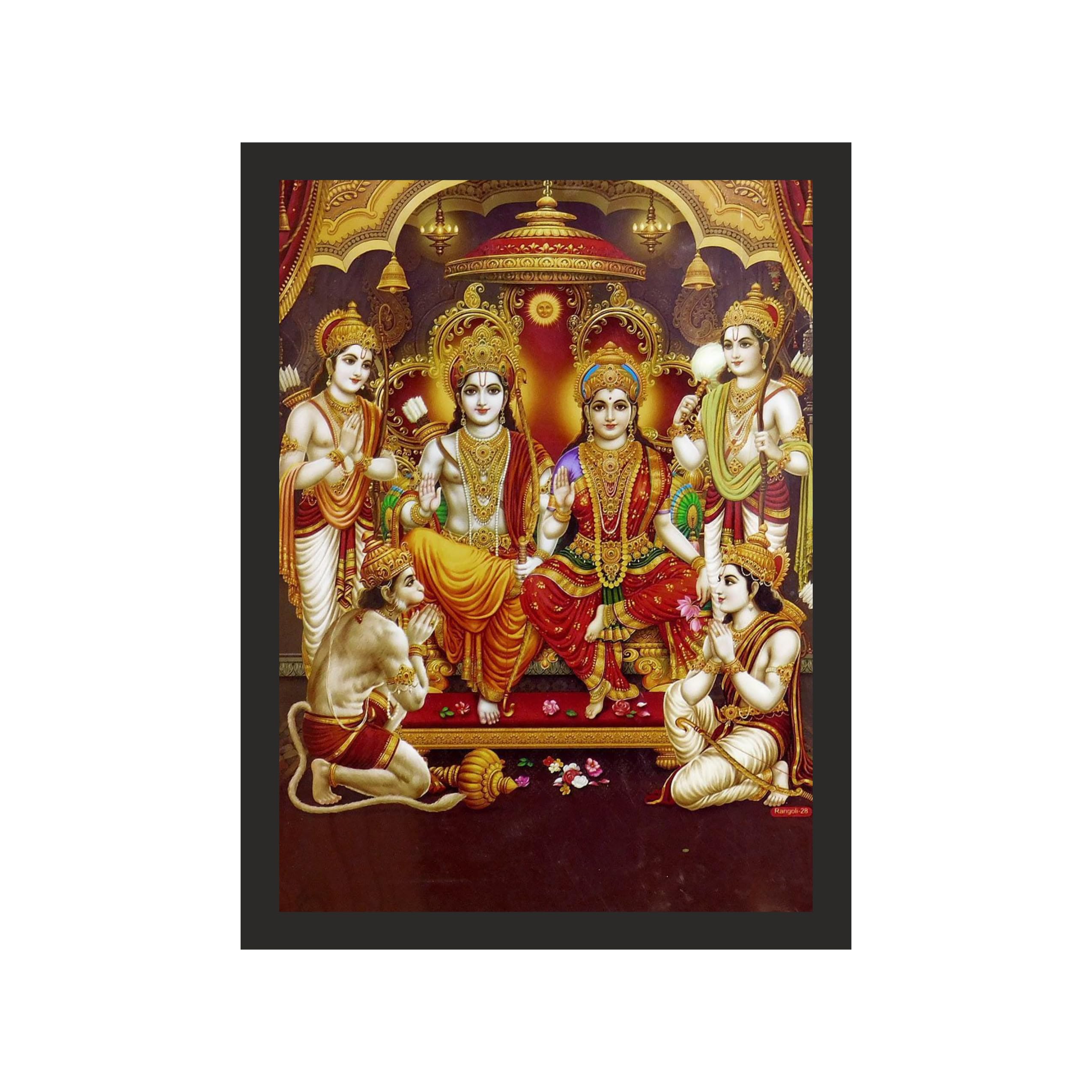Divine Ram Darbar Coronation Framed Art, 9x12 Inches