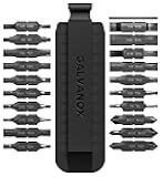 Galvanox 21PC Flat Bit-Kit Designed for Leatherman Multi-Tool Screwdrivers, [59-HRC] Industrial-Grade Hardened S2 Impact Steel, Set Includes Double-Sided Sheath Holder (Black)