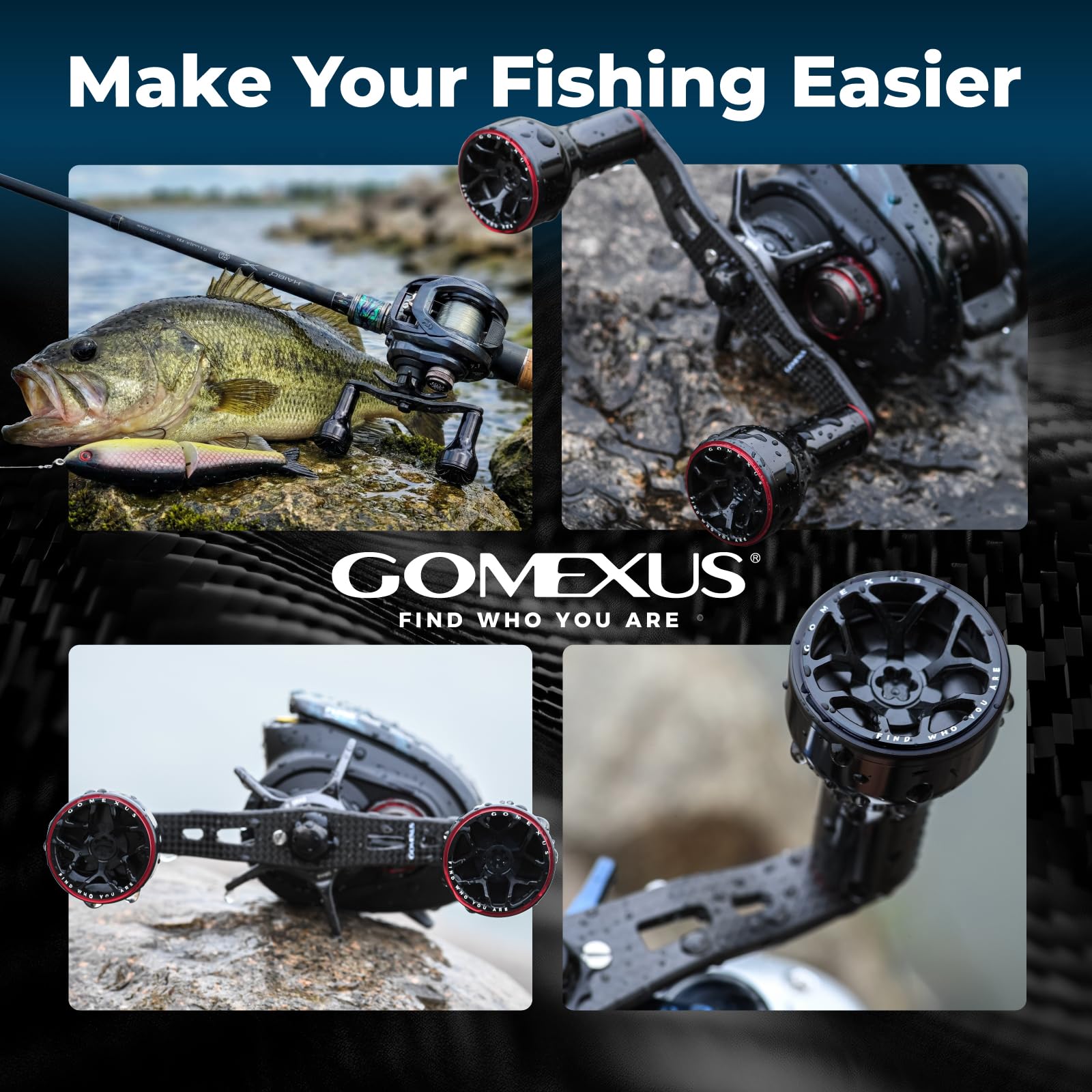 GOMEXUS Power Handle Compatible for Shimano SLX Tranx Curado Daiwa Tatula Zillion Steez Abu Garcia 13 Fishing Baitcasting Reel Replacement Parts Bass Fishing (Black, 8x5mm Hole/105mm Length) : Sports & Outdoors