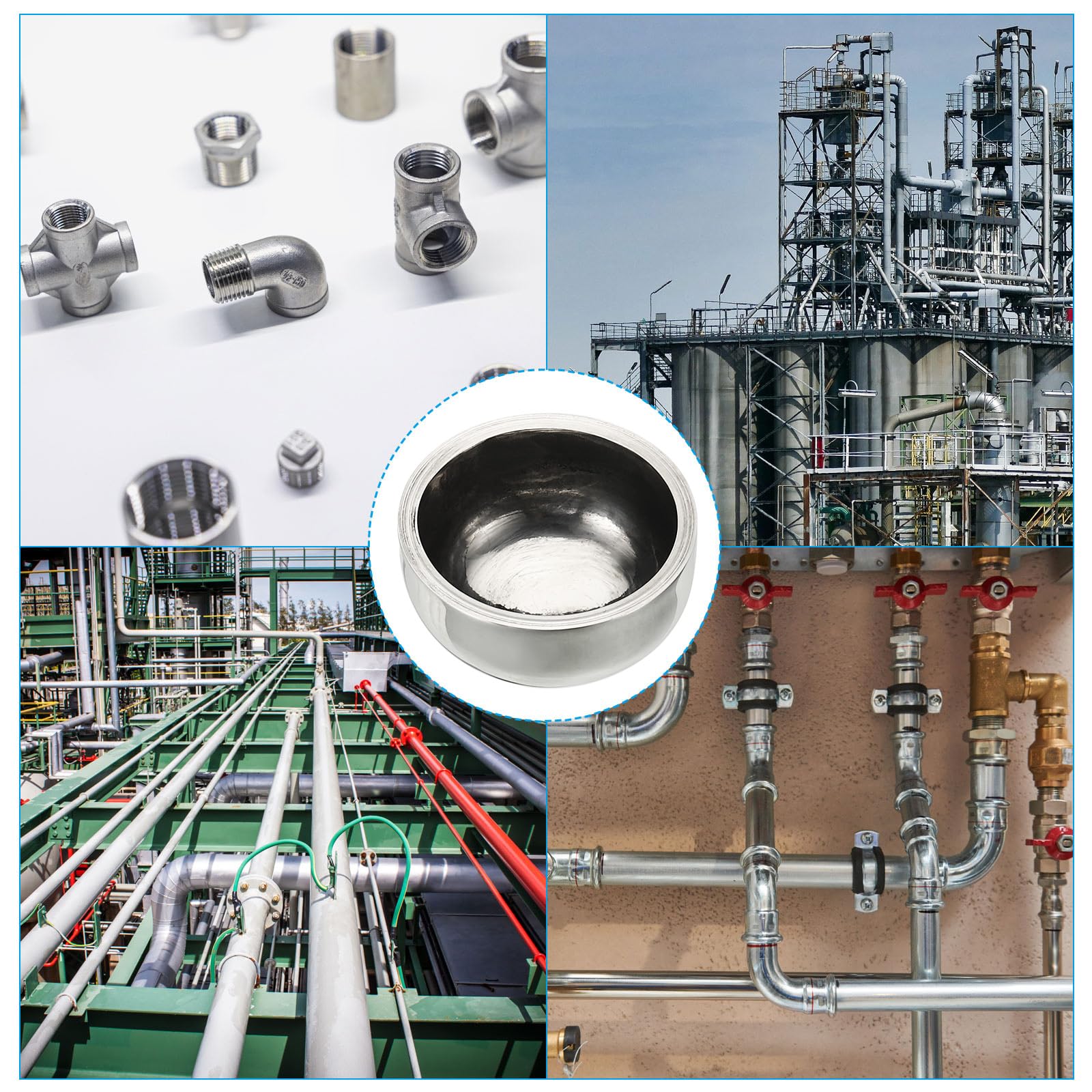 PATIKIL Tuyau Fin Bouchon,1pcs 304 Inox Acier Tube Fin Bouchon Rond