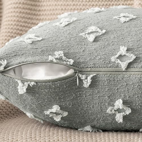 Miniatura 2 de MIULEE - Juego de 2 fundas de almohada decorativas para funda de cojín de jacquard de rombos, funda de cuadros suaves para sofá, cama, dormitorio y