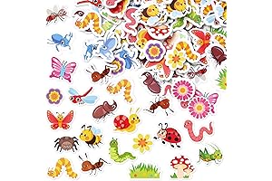 300Pcs Insect Foam Stickers Cute Cartoon Spring Decoration Self-Adhesive Decals for Kids...