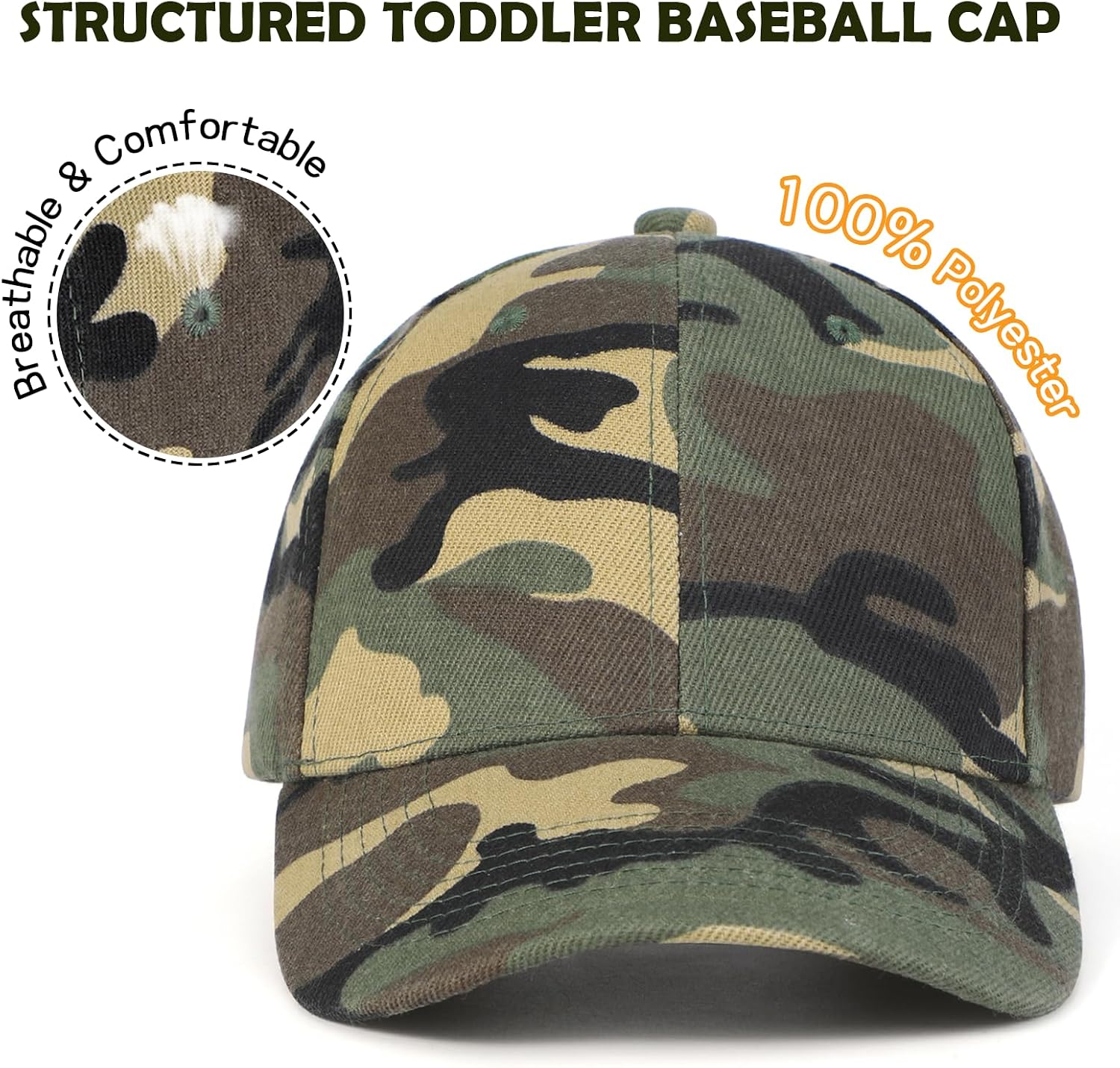 American Trends Toddler Baseball Hat for Toddler Boy Kids Adjustable Baseball Cap Camouflage Boys Hat