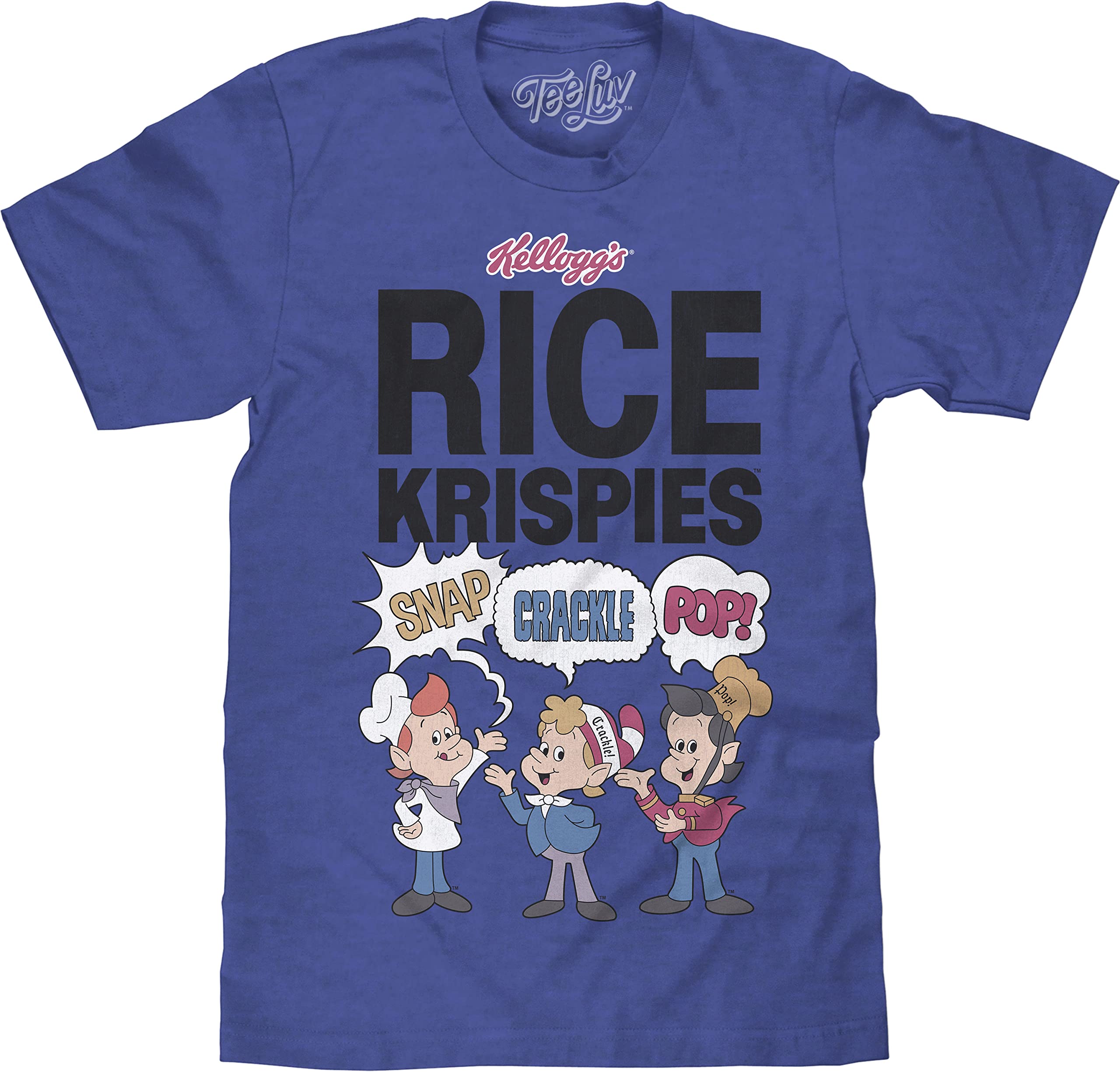 Tee LuvMen's Rice Krispies Cereal Shirt - Snap Crackle and Pop Mascot T-Shirt