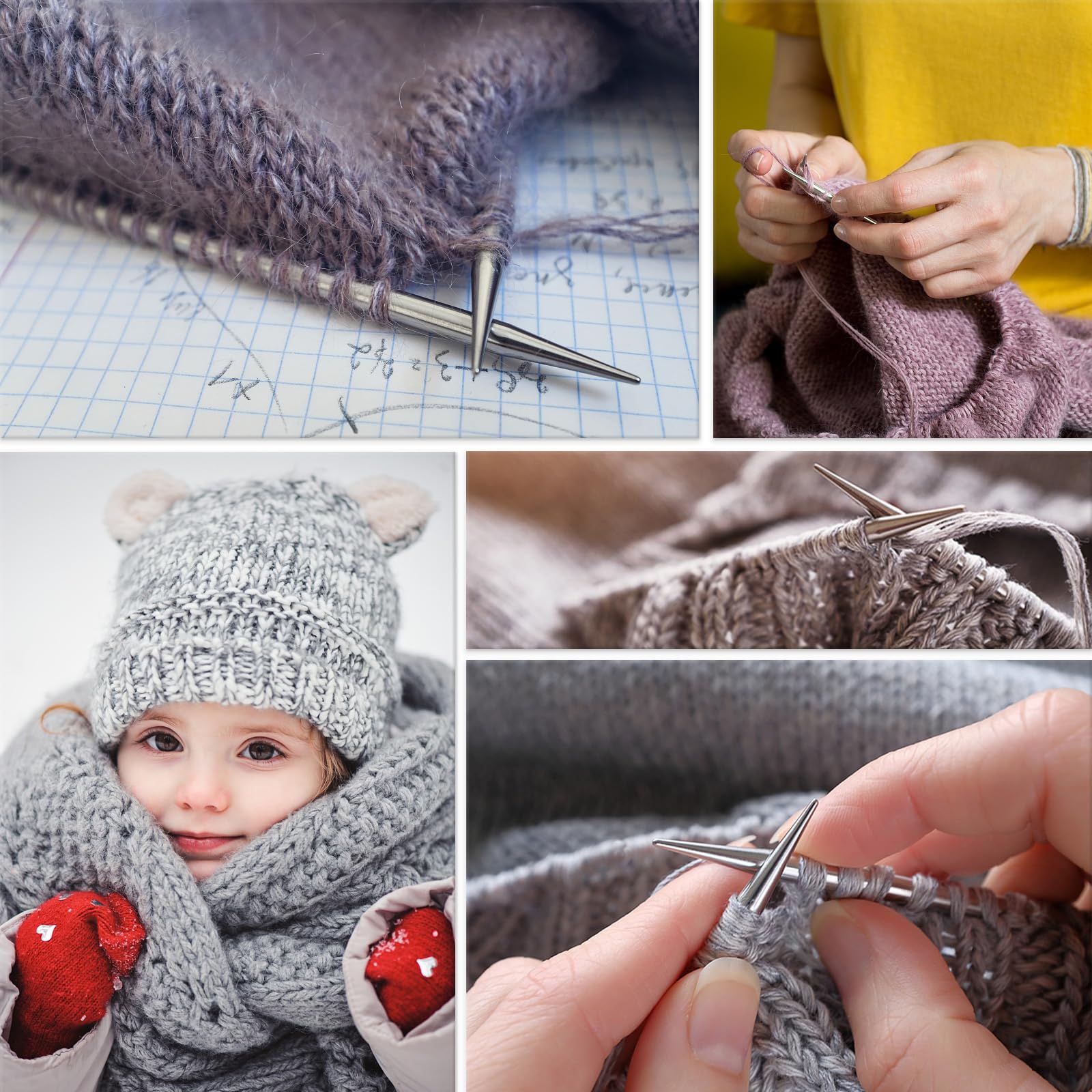 Ferri Per Sciarpe E Maglioni Set 11 Ferri Circolari 40cm Acciaio