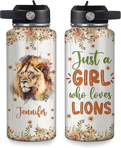 Vista 54 de Hyturtle Botella de agua personalizada de burro, botella de acero inoxidable aislada con nombre personalizado con tapa a prueba de fugas, 18 onzas