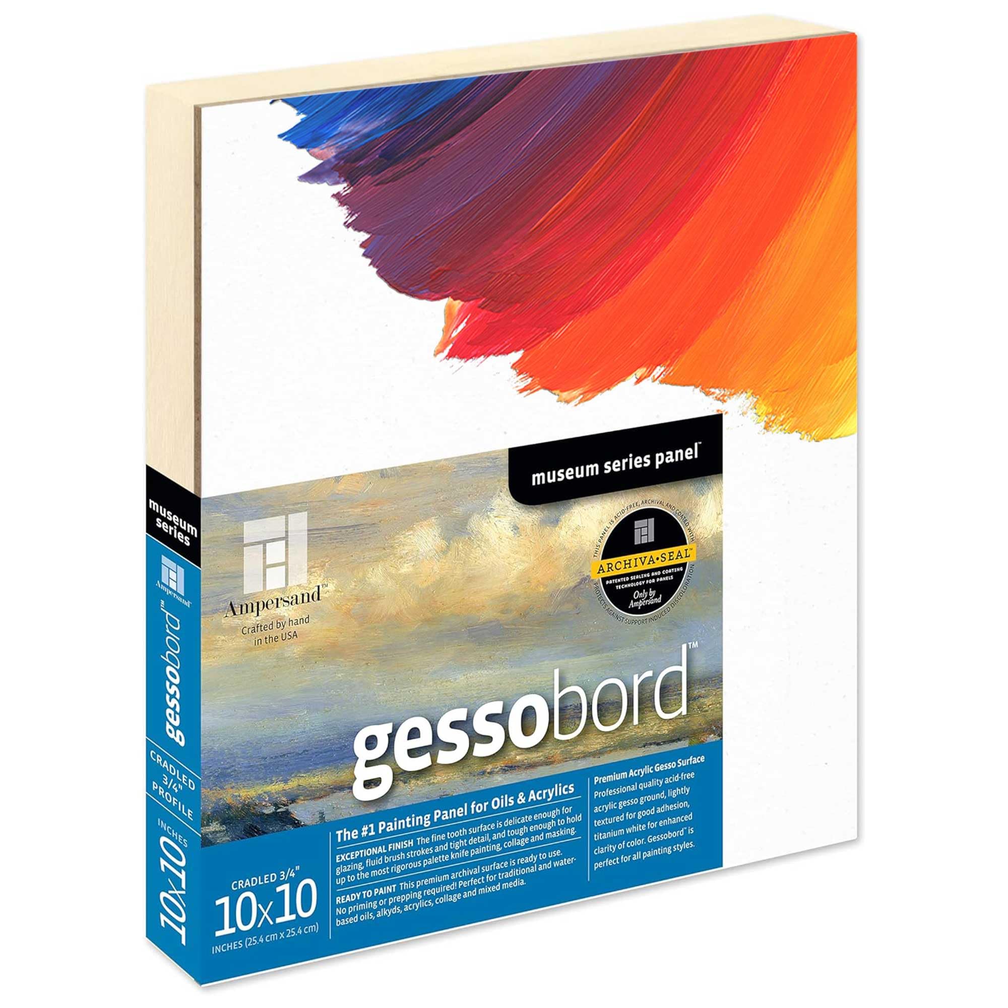 Gessobord acrylique Ampersand sans déformation avec châssis rigide en bois de 1,9 cm